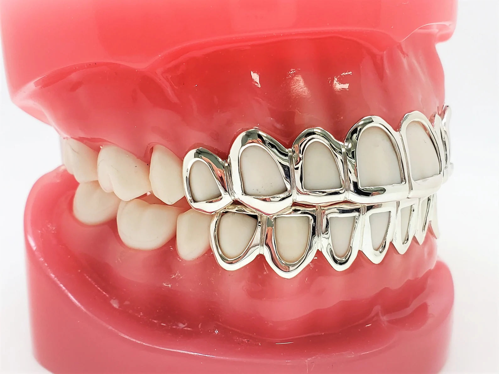 Solid 925 Sterling Silver Open Face Custom Handmade Grillz Yellow, Rose Gold Plated Available