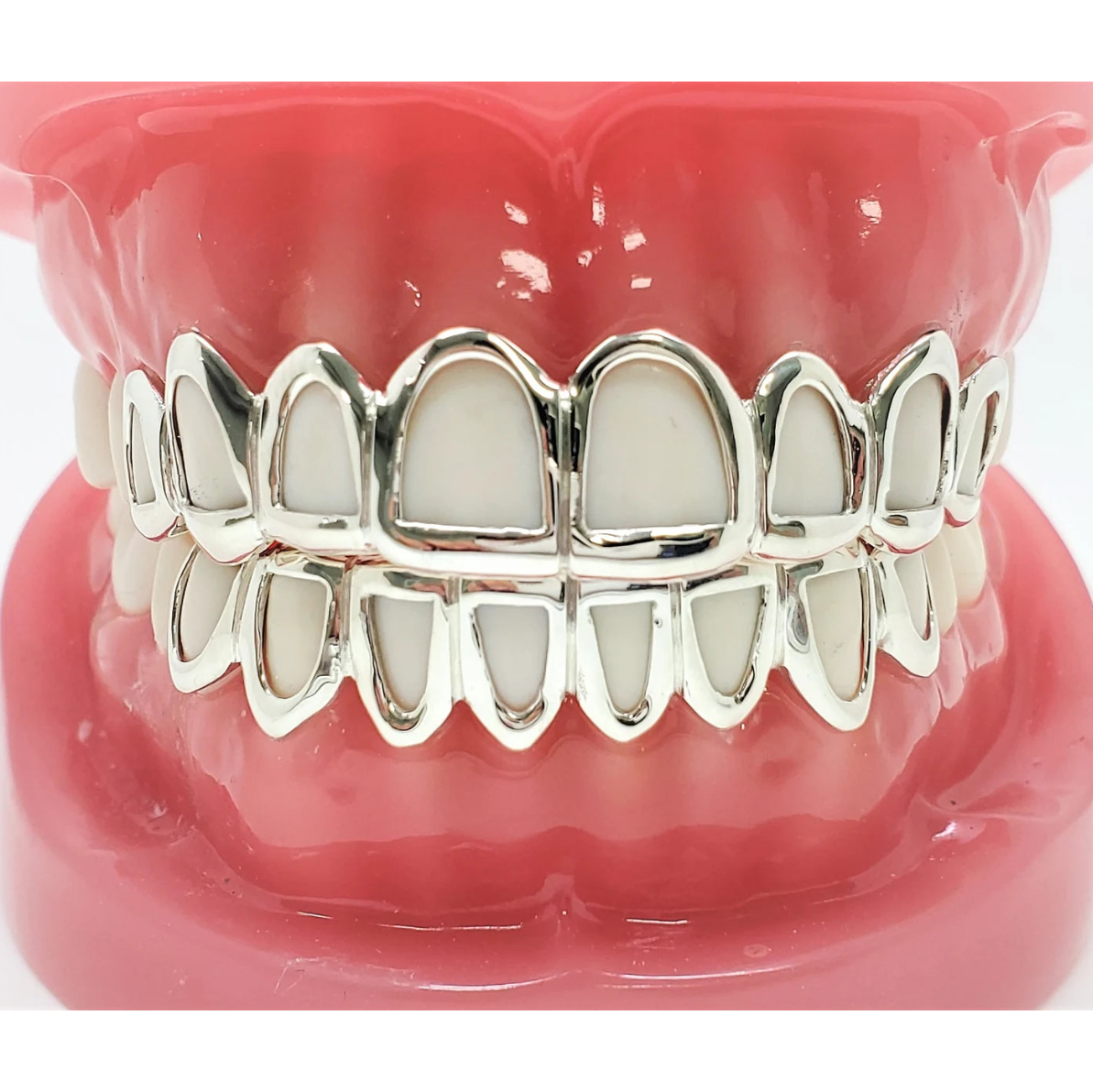 Solid 925 Sterling Silver Open Face Custom Handmade Grillz Yellow, Rose Gold Plated Available