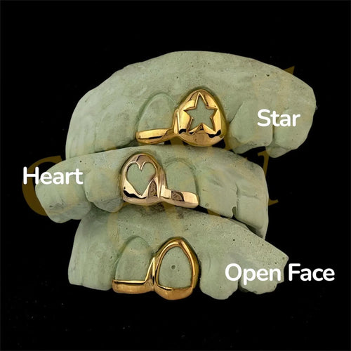 925 Silver & 10K – 18K Real Solid Gold 2 Teeth Fangs Or 4 Teeth Custom Made Grillz with Free Mold kit and Shipping