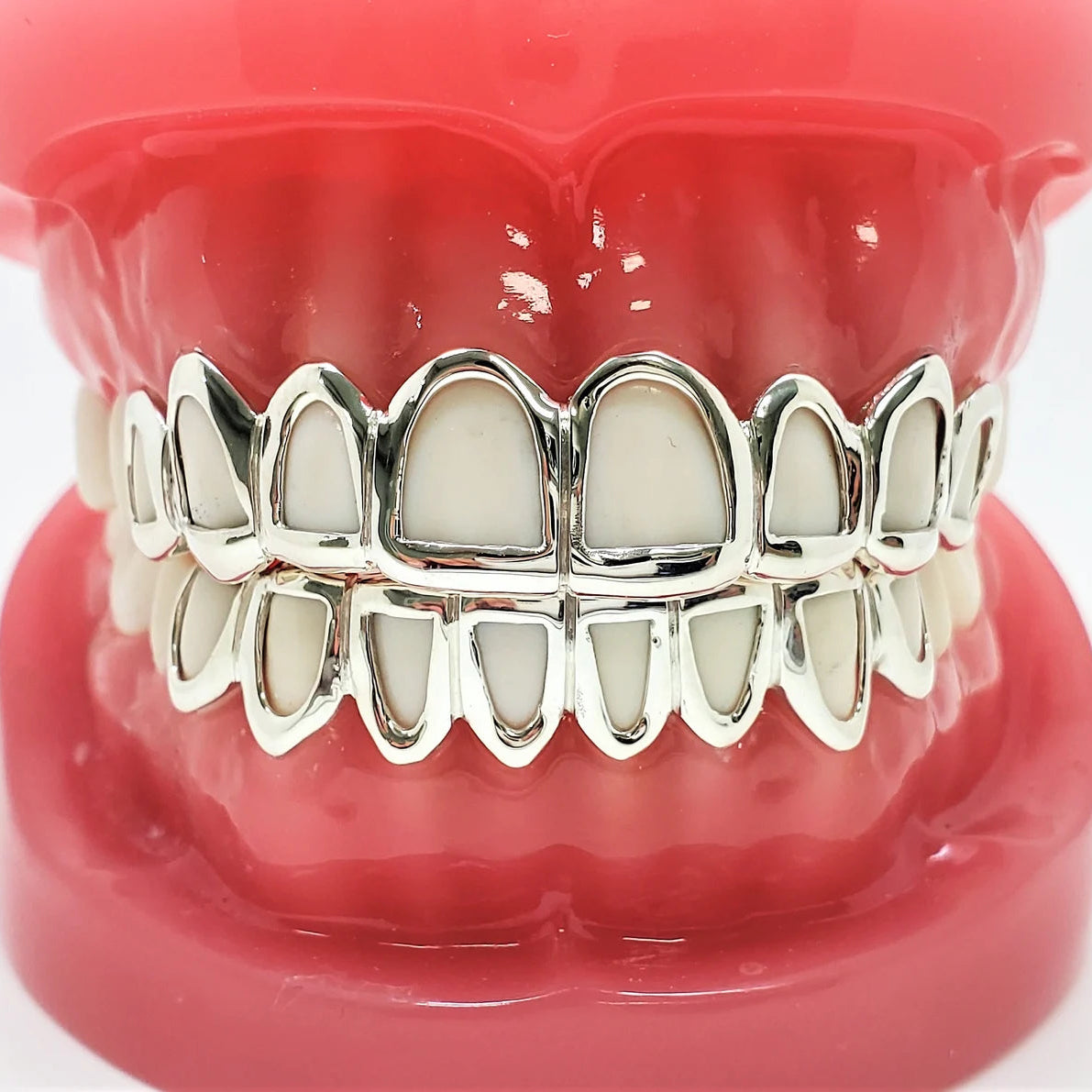 Solid 925 Sterling Silver Open Face Custom Handmade Grillz Yellow, Rose Gold Plated Available